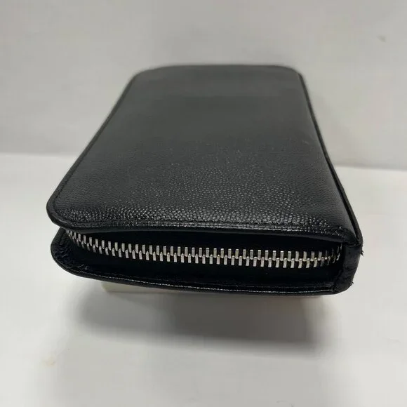 Saint Laurent 2021 Black Leather Continental Wallet - Preowned